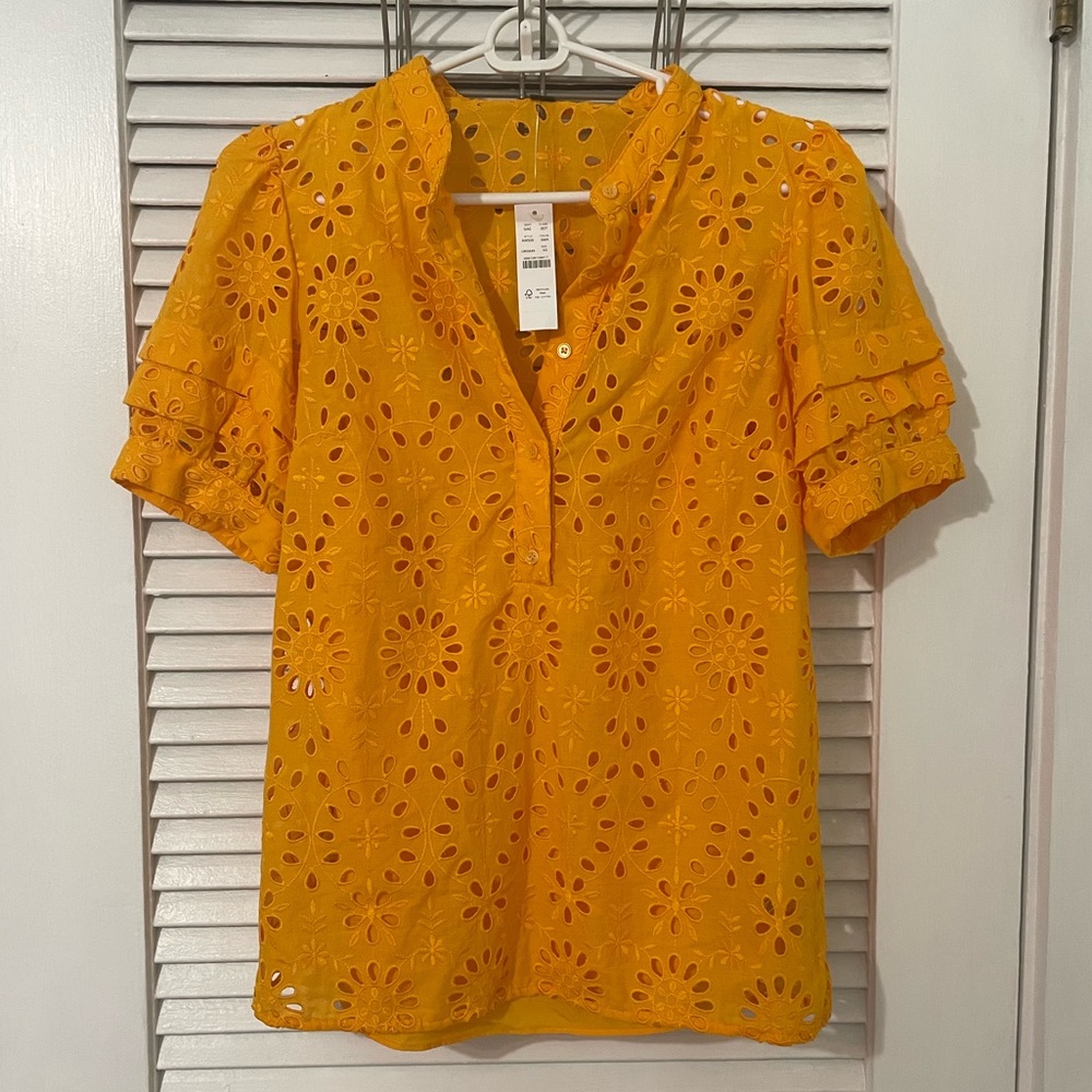 J Crew Eyelet Blouse